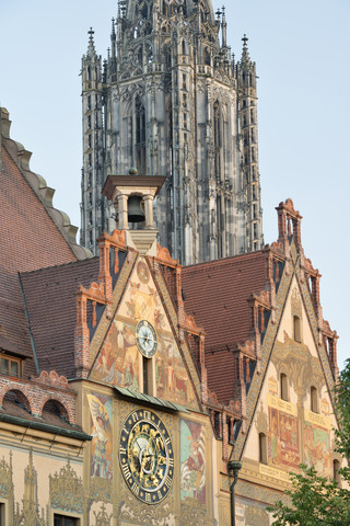 Deutschland, Baden Württemberg, Ulm, Münster und Rathaus, lizenzfreies Stockfoto