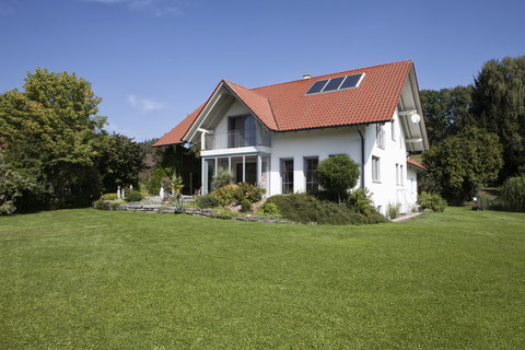 One-family house with garden stock photo