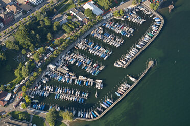 Germany, Baden-Wuerttemberg, Lake Constance, Friedrichshafen, aerial view of marina - SHF001715
