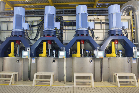 Centrifuges in a sugar mill stock photo