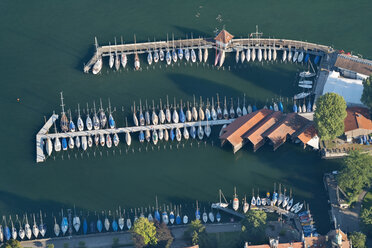 Germany, Bavaria, Lake Constance, Lindau, aerial view of marina - SHF001786