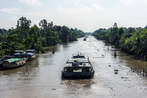 Vietnam, An Giang, Long Xuyen, Schifffahrt im Mekong-Delta, lizenzfreies Stockfoto