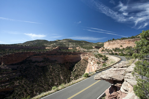 USA, Colorado, Colorado National Monument, Straße, lizenzfreies Stockfoto