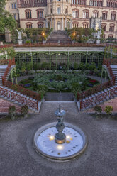 Germany, Mecklenburg-Vorpommern, Schwerin, fountain in Burggarten and orangery - PVCF000215