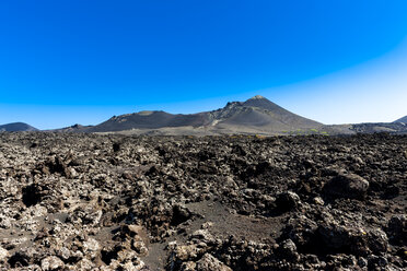 Spanien, Kanarische Inseln, Lanzarote, Tinajo, Lavafelsen im Timanfaya-Nationalpark - AMF003380