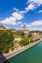 Switzerland, Bern, cityscape with minster and River Aare - WDF002759