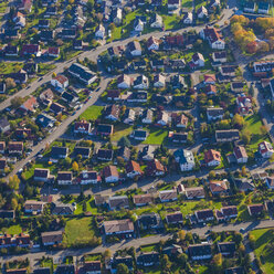 Germany, Baden-Wuerttemberg, aerial view of a village in the Swabian mountains - WDF002785