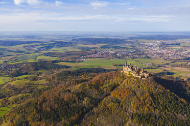 Germany, Baden-Wuerttemberg, aerial view of Hohenzollern Castle - WDF002789