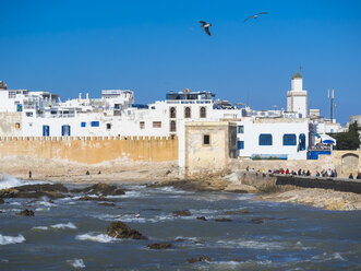 Marokko, Essaouira, Sqala de la Kasbah, Meeresmauer der Altstadt - AMF003403