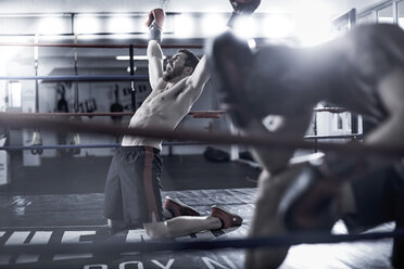 Boxer feiert den Sieg über seinen Gegner - ZEF002507