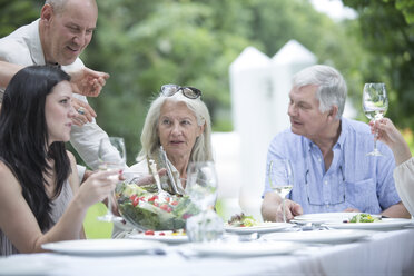 Family and friends dining al fresco - ZEF003469