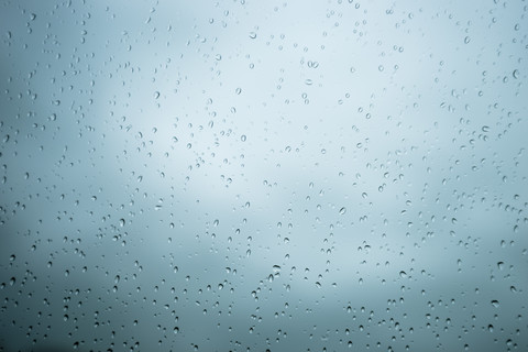 Raindrops on windscreen stock photo