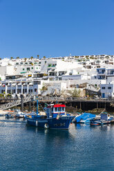 Spain, Canary Islands, Lanzarote, fishing harbor and coastal village Puerto Del Carmen - AMF003433