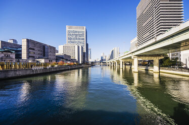 Japan, Osaka, Nakanoshima district, skyscrapers at the water - THAF001035