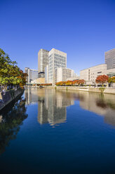 Japan, Osaka, Nakanoshima district, skyscrapers at the water - THAF001034