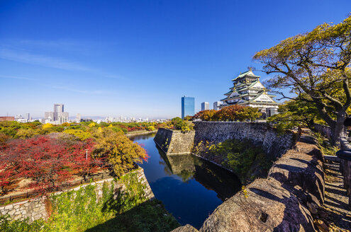 Japan, Osaka, Park mit Schloss Osaka - THAF001023