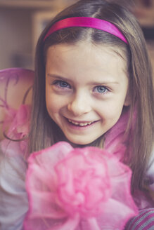 Portrait of smiling little girl masquerade as a fairy - SARF001159