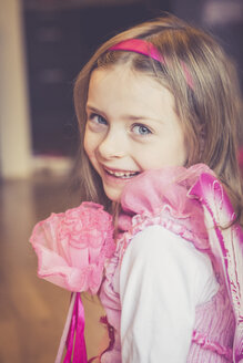 Portrait of smiling little girl masquerade as a fairy - SARF001157