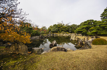 Japan, Kyoto, Schloss Nijo, Teich im Schlosspark - THAF001089