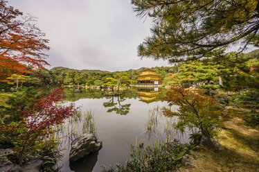 Japan, Kyoto, Buddhistischer Kinkaku-ji-Tempel mit Park - THAF001067