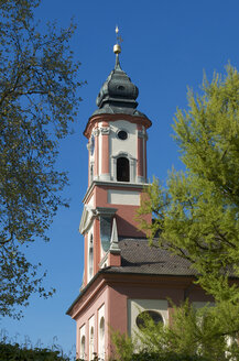 Deutschland, Baden-Württemberg, Mainau, Schlosskirche, Kirchturm - JEDF000197