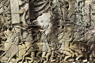 Kambodscha, Angkor, Bayon-Tempel, Steinmetzarbeiten - FCF000569