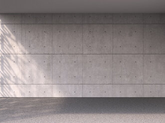 Leerer Raum mit Betonwand und -boden, 3D Rendering - UWF000295