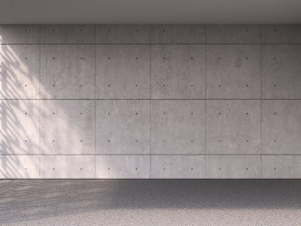 Leerer Raum mit Betonwand und -boden, 3D Rendering - UWF000295