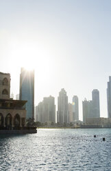 Arabia, United Arab Emirates, Dubai, Skyscrapers against the sun - JUNF000133