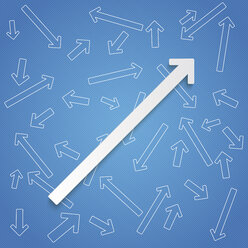Großer Pfeil inmitten von kleinen Pfeilen, Vektorgrafik - ALF000269