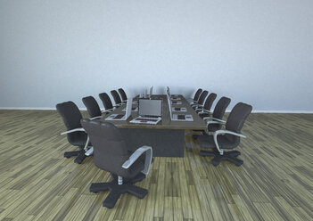 Empty conference room with laptops - ALF000276