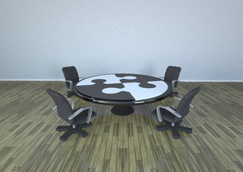 Round table with circle puzzle - ALF000278