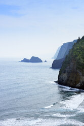 USA, Hawaii, Big Island, Blick vom Pololu-Tal auf die Steilküste - BRF000892