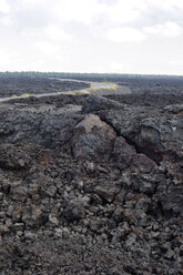 USA, Hawaii, Big Island, Volcanoes National Park, Chain of Craters Road in between lava landscape - BRF000933