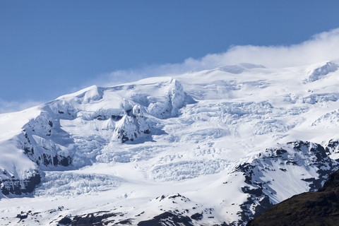 Island, Vatnajokull, Vatnajokull-Nationalpark, schneebedeckter Berg, lizenzfreies Stockfoto
