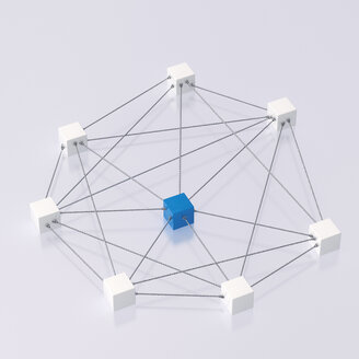 3D rendering of cubes tied up with rope - UWF000306