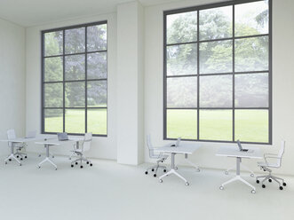 3D rendering of modern office with windows - UWF000334