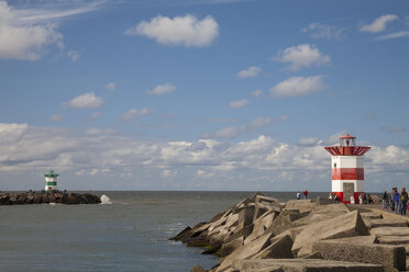 Netherlands, The Hague, Scheveningen, port entrance and lighthouses - WIF001224