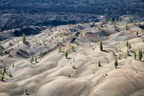 USA, Kalifornien, Lassen Volcanic National Park, Cinder Cone Nature Trail, lizenzfreies Stockfoto