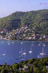 Caribbean, Antilles, Lesser Antilles, Grenadines, Bequia, Bay with sailing boats - THAF001146