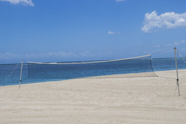 Mauritius, Volleyballnetz am Strand - JUNF000168