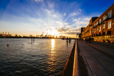 Germany, Hamburg, sunset at River Elbe - KRP001254