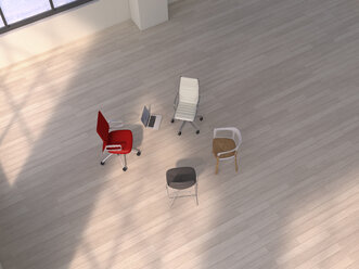 3D Rendering, Stühle im Büro - UWF000345