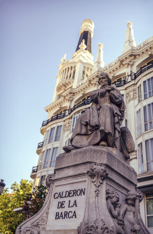 Spanien, Madrid, Calderon de la Barca Denkmal, lizenzfreies Stockfoto
