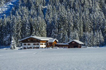 Deutschland, Bayern, Stillachtal, Haus in Winterlandschaft - WGF000581