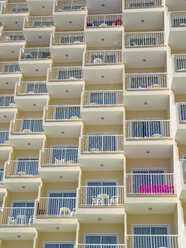 Spain, Baleares, Mallorca, rows of balconies of a hotel - AMF003587