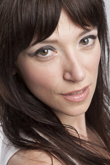 Portrait of woman with dark long hair - PATF000004