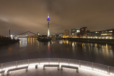 Germany, Duesseldorf, media harbor at night - WIF001309