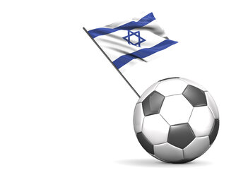 Fußball mit israelischer Flagge, 3D Rendering - ALF000280