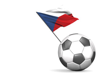 Fußball mit Flagge der Tschechischen Republik, 3D Rendering - ALF000284